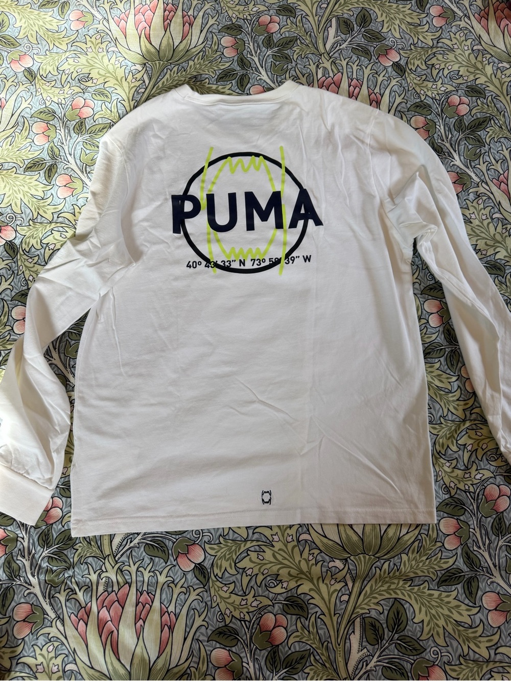 Puma Men’s White Long Sleeve Graphic Tee with Chest Print